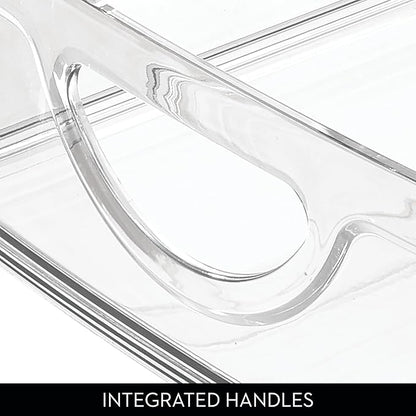 iDesign Plastic Stackable Pantry Bin - Storage Bin with Handles for Cabinets or Fridge - Set of 2 - Clear