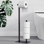 Kitsure Toilet Paper Holder Free Standing - Large Capacity Toilet Paper Holder for 4 Rolls, Rustproof Toilet Paper Stand with Non-Slip Stable Base, Brown, Medium
