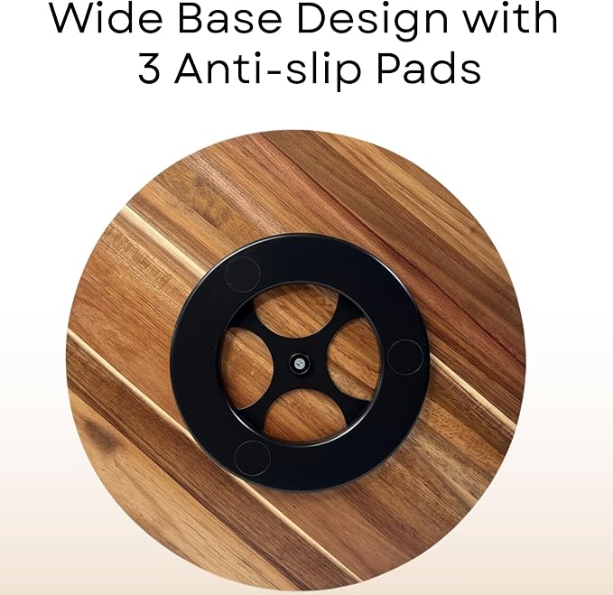 Wooden Lazy Susan for Table Top 12 Inch - Acacia Wood Lazy Susan Turntable Organizer for Kitchen Countertop Dining Table Cabinet - Rotating Tray Centerpiece for Spices Condiments - Large Lazy Susans