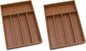 Lipper Bamboo Wood Flatware Organizer, 10 1/2" x 14" x 2" (Pack of 2)