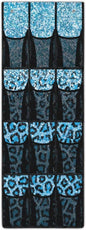 Large Capacity Door Organizer with 12 Pockets, Storage Hanging Bag Behind the Door for Accessories and Essentials, Foldable and Space Saving Design for Home Use, Shiny Blue Leopard Print