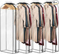 Univivi Garment Bags Garment Covers for Hanging Clothes, 10" Gusseted Clear Suit Bags for Clothes Storage, Garment Bag for Closet Storage, 60", 4-Pack