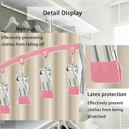 2 Pack Pink Legging Organizer for Closet, Metal Yoga Pants Hangers w/10 Clips Holds 20 Leggings Hangers Space Saving Hanging Organizer w/Rubber Coated Closet for Organizers and Storage