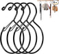 4Pcs Hat Hanger & Belt Hanger with Safety Clip for Closet, Black Baseball Caps Organizer for Closet, Hat Rack for Belt Ties Tank Tops