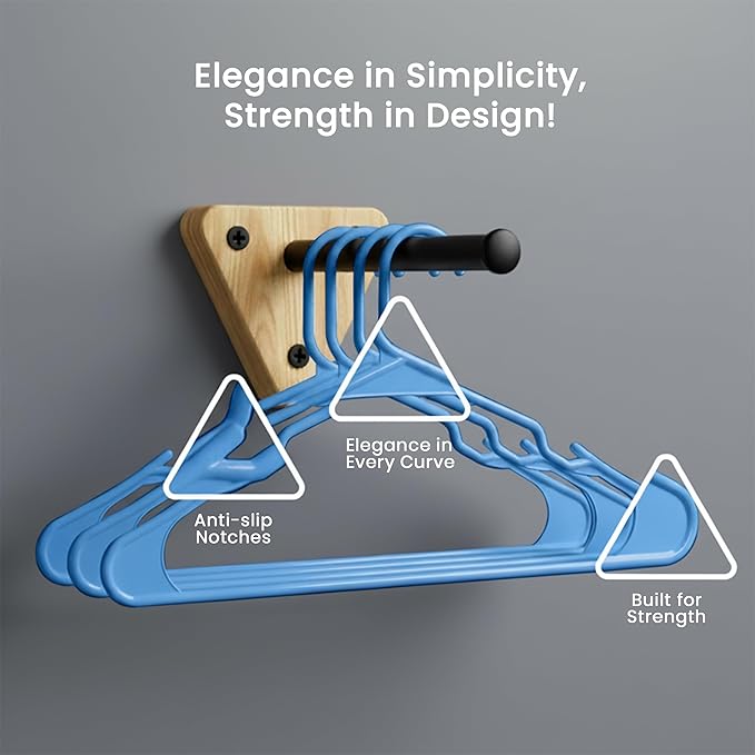 Utopia Home - Plastic Hangers 50 Pack - Space Saving Clothes Hanger - Durable and Strong Closet Organizers and Storage Makes It Ideal Stocking Stuffers or Apartment or Dorm Room Essentials (Blue)