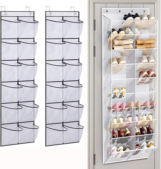 MISSLO Over The Door Shoe Organizer Bundle 30 Pairs Over the Door Shoe Organizer