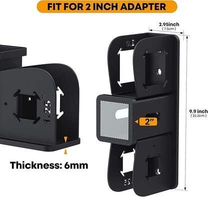 Wall Mount Hitch Receiver 2 Inch, 400LB Trailer Hitch Wall Mount Storage, Bike Rack Hitch Wall Mount Vertical, Wall Mounted Trailer Hitch Receiver Rack Stash for Bicycle Ski Cargo Storage Organizer