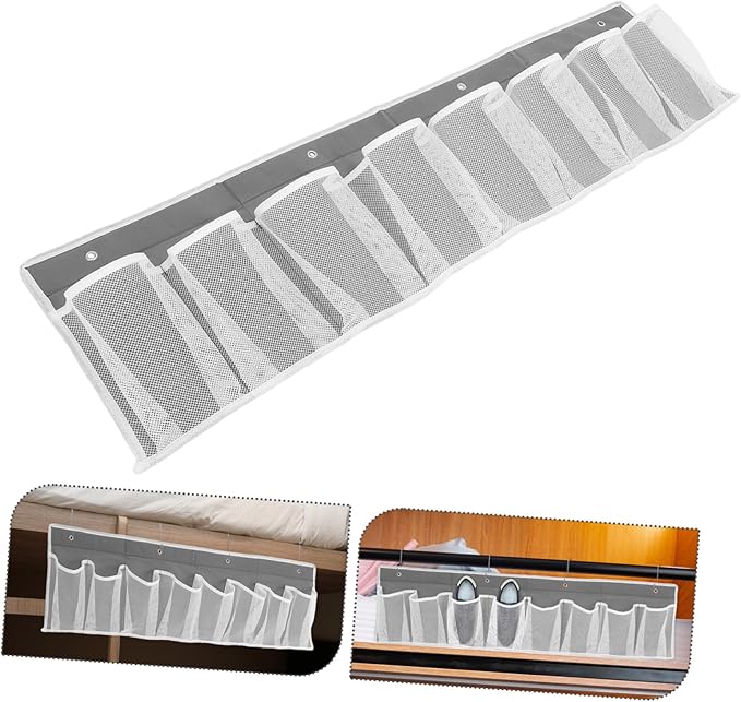 Bedside Hanging Shoe Organizer Non Woven Fabric Mesh Storage Bag with Compartments for Rv and Camper Space Saving Closet Organizer for Shoes and Accessories