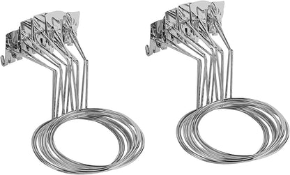 24Pcs Hat Hooks Wire Grid Wall Hat Holder Hat Display Multiple Hooks for Gridwall for Retail Cloth Wardrobe Silver