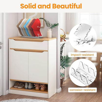 Nicetree Hat Organizer, 2 Pcs No Install Acrylic Hat Racks for 14 Baseball Caps Storage, Hat Stand for Baseball Caps Display and Organizer for Dresser, Bedroom, Closet, Office