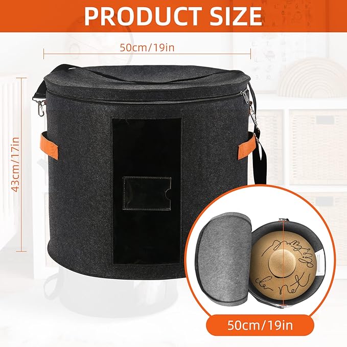 Large Hat Storage Box 19'' Hat Box for Large Hats, Hat Boxes for Women Storage Round Hat Boxes for Men Foldable Storage Box with Lid Felt Stuffed Animal Toy Storage Bin with Lid, Dark Gray