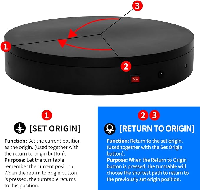 Programmable Motorized Electric Turntable Rotating Display Stand Rotating Platform Spinning Platform Secondary Development Motorized Electric Lazy Susan for 3D Scaner or Display with USB/Bluetooth