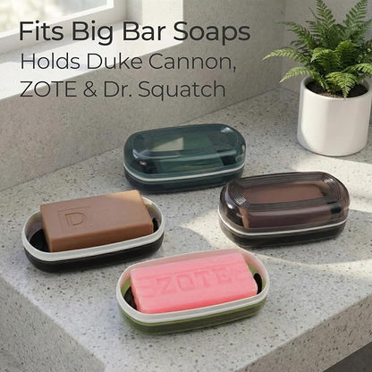 AIMAIAIMAI Shampoo Bar Holder Travel Case for Two Bars – Compatible with Kitsch Solid Shampoo & Conditioner Bars, Large Soap Container for Bathroom or Travel (1 Pack, White Style A-Large)