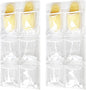 2 Pack 6 Clear Crystal Pockets Large Hanging Shoe Organizer Over The Door Shoe Rack for Closet Door Storage Shoe Holder Hanger, 4 Hooks, White (30'' x 13.8'')