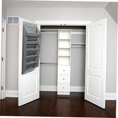 STOBAZA Hanging Storage Organizer for Shoes and Accessories No-assembly Door Pouch Versatile Space-saver for Bedroom Bathroom and Laundry Room Gray Design