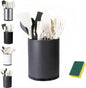 LIBODOUR Utensil Holder,Large 360°Rotating Kitchen Utensil Holder For Counter,Cooking Silverware Organizer Stainless Steel Caddy Flatware Spoon Spatula Tool Cutlery Container