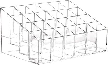 Tecbeauty Lipstick Holder, 24 Slots Clear Lipstick Organizer Acrylic Lipgloss Storage Display, Small