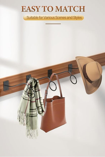 Cinati Cowboy Hat Rack for Wall, 4 Pack Cowboy Hat Holder Wall Mount, Western Rustic Metal Cowboy Hat Hanger, Hat Hooks for Cowboy Hat, Fedora, Sun Hats,Wide Brim Hat Organizer