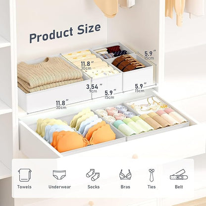 DIMJ Drawer Organizer Clothes, 28 Pack Dresser Organizer, Foldable Closet Organizers and Storage, Fabric Dresser Bins, Drawer Dividers for Nursery, Baby Clothes, Underwears