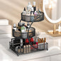 BCWW 3 Tiers Makeup Organizer Countertop Multi Bathroom Counter Organizer Metal Fruit Basket Perfume Skincare Organizers Holder for Vanities, Cabinet, Cosmetic, Dresser Organizer (Black)