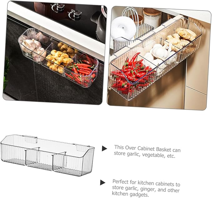 Unomor Cabinet Door Organizer Multi-purpose Kitchen Hanging Basket Vegetable Storage Rack Strong Load