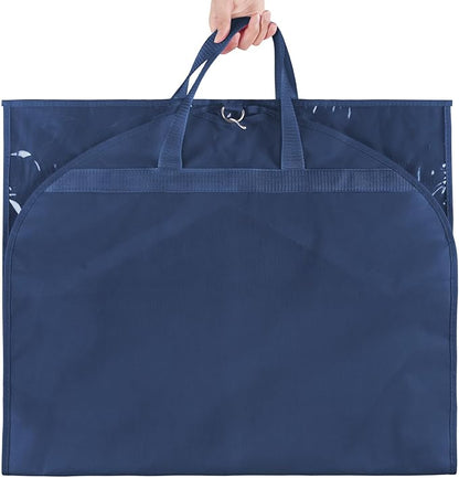 KEEGH CLear Garment Bags for Dance Costumes 40 inch Dance Garment Bags for Dancers Hanging Clothes for Closet Storage, with 4 Zipper Pockets for Dance Competitions, Ballet, Theatre, 2 Pack, Navy Blue