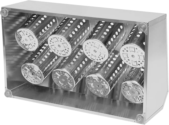 Commercial Utensil Holder, Commercial 6-Hole Stainless Steel Cylinder Flatware Silverware Utensil Holder Compact Cutlery Organizer Countertop Silverware Organizer for Restaurant (8-Hole)