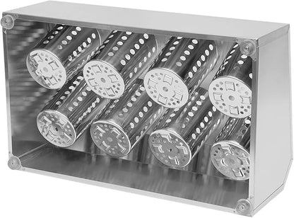 Commercial Utensil Holder, 8 Holes Flatware Cylinder Holder Stainless Steel Utensil Storage Caddy Drying Rack Countertop Silverware Organizer for Restaurants, Catering (8 Holes)