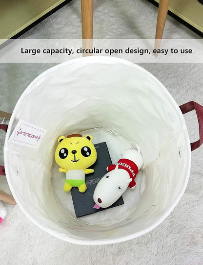 QUEENLALA Large Storage Basket,Laundry Hamper/Bathroom/Home Decor/Collapsible Round Storage Bin,Boys and Girls Hamper/Boxes/Clothing(Golden Unicorn)