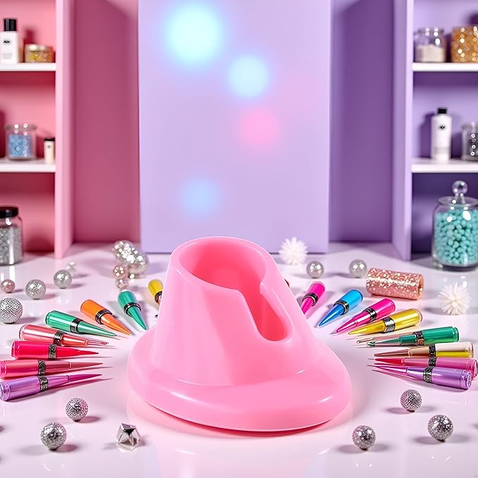 Pink Soft Rubber Nail Polish Bottle Holder Stand Anti-Spill Nail Art Organizer Display Manicure Tools for Nail Art Salon Durable Design Nail Polish, Cosmetic Display Cases, Beauty and Personal Care