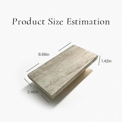 Stone Sink Tray, 8.66 x 3.54 x 1.42 Inches Travertine Tray, Soap Stand for Kitchen Sink, Marble Bathroom Tray for Razors, Jewelry, Toothbrush Holders, Hand Soap