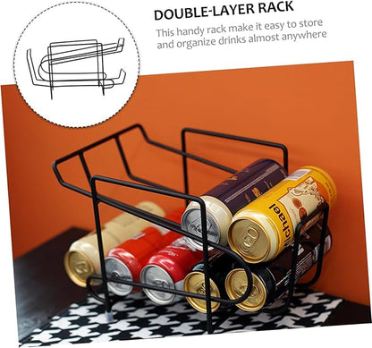 Firm Sturdy Refrigerator Storage Rack Drink Organizer for Fridge Beverage Holder Double-layer Drink Storage Rack