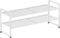 SUFAUY 2-Tier 33" Wide Shoe Rack, Closet Metal Wire, Stackable, White