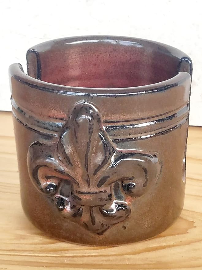 Fleur De Lis Sponge Holder for Sink White French Country Farmhouse Decor Compact Handmade Drain Rack (Rust)