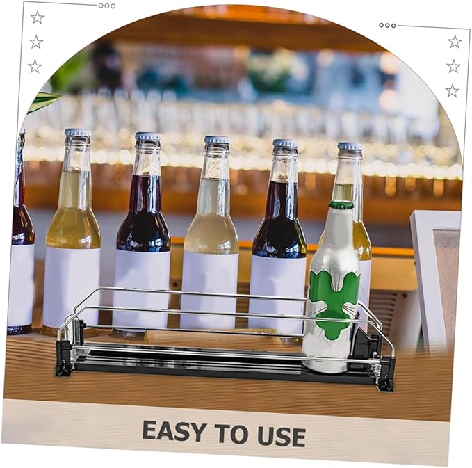 Automatic Pusher Drinks Dispenser Organizer for Refrigerator Smooth Polished Soda Can Holder Easy Install Beverage Storage for Fridge Space-saving and Neat Arrangement