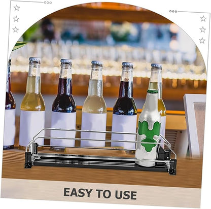 Automatic Pusher Drinks Dispenser Organizer for Refrigerator Smooth Polished Soda Can Holder Easy Install Beverage Storage for Fridge Space-saving and Neat Arrangement
