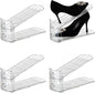 Shoe Stacker Shoe Rack Organizer for Closet Space Saver Storage Shoe Holder Organization,Transparent(5 * 11inch (Transparent, 4 pack)