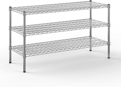 18" Deep x 48" Wide x 27" Height Wire Shelving Kit | 3-Tier | NSF Commercial Storage Rack Unit