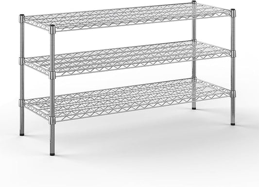 18" Deep x 48" Wide x 27" Height Wire Shelving Kit | 3-Tier | NSF Commercial Storage Rack Unit