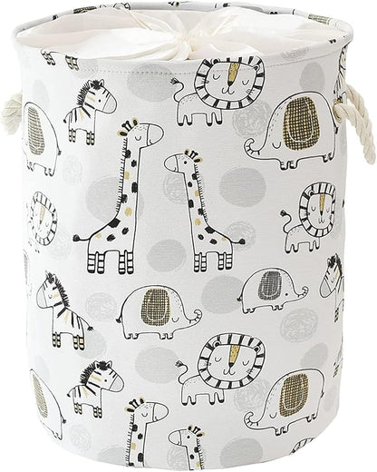 Kids Laundry Basket Extra Large Baby Hamper for Nursery, 58L Kids Baskets for Nursery Stuffed Animal Storage Basket, Canvas Clothes Hamper Toy Basket for Boys Foldable Laundry Hampers (Giraffe)