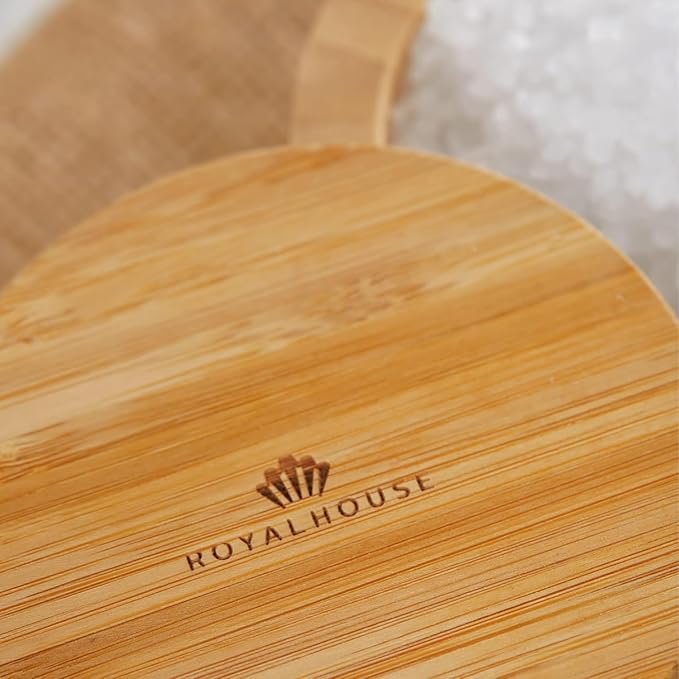 RoyalHouse Bamboo Salt Cellar Bamboo Storage Box with Magnetic Swivel Lid, 6 Ounce Capacity