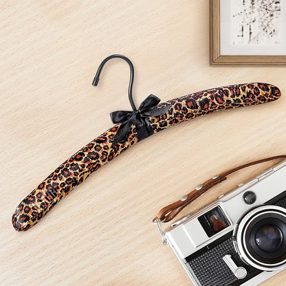 TOPIA HANGER Padded Hangers for Women Clothing,17-inch Satin Hangers 10 Pack Thick Foam Padded No Shoulder Bump for Sweaters, Coat, Blouses, Dresses-Leopard, CT18L-10