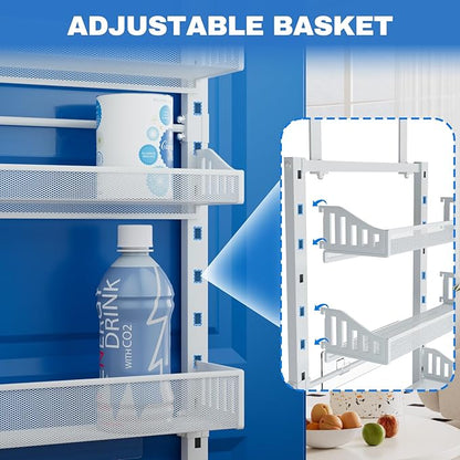 coobest 8-Tier Over the door Spice Rack Organizer, Large Heavy Duty Metal Wall Mount or Over The Door, 2 in 1 Rust-Proof Hanging Storage Shelf for Kitchen Pantry, Bathroom, Laundry Room, Closet