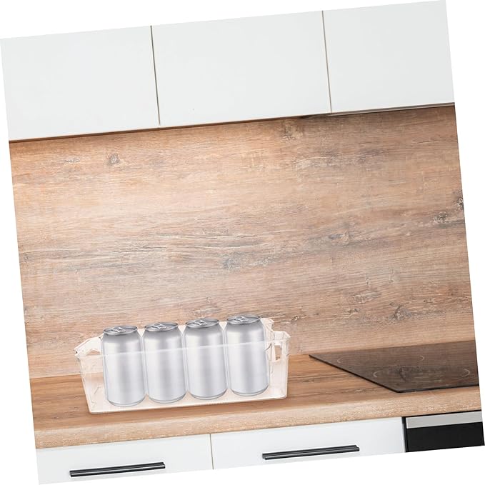 COLLBATH Refrigerator Organizer Bin for Cans Space-saving Clear Beverage Dispenser Holder Efficient Drawer Design for Easy Access to Soda Juices and Drinks Construction