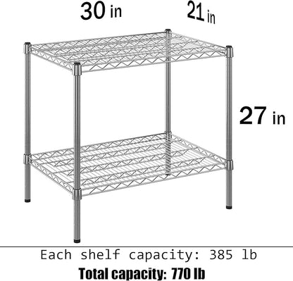 21" Deep x 30" Wide x 27" Height Wire Shelving Kit | 2-Tier | NSF Commercial Storage Rack Unit