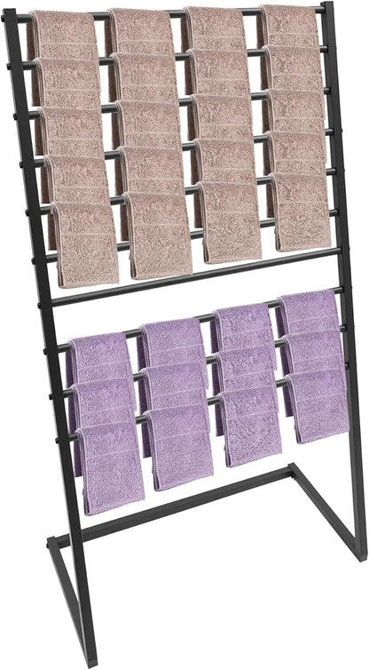 Scarf Display Stand, 10 Tier Metal Scarf Holder Organizer, Scarf Hanger Scarf Holder Scarf Organizer Belt Organizer Pants Rack Scarf Rack for Commercial Clothing Retail Store (Black, 80cm)