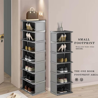 AFOORD Narrow Shoe Rack 18 Tiers, Tall Skinny Shoe Organizer, Small Space and Vertical Shoe Rack, Suitable for Entryway,Hallway,Closet, Corner, Bedroom and Garage Shoe Shelf