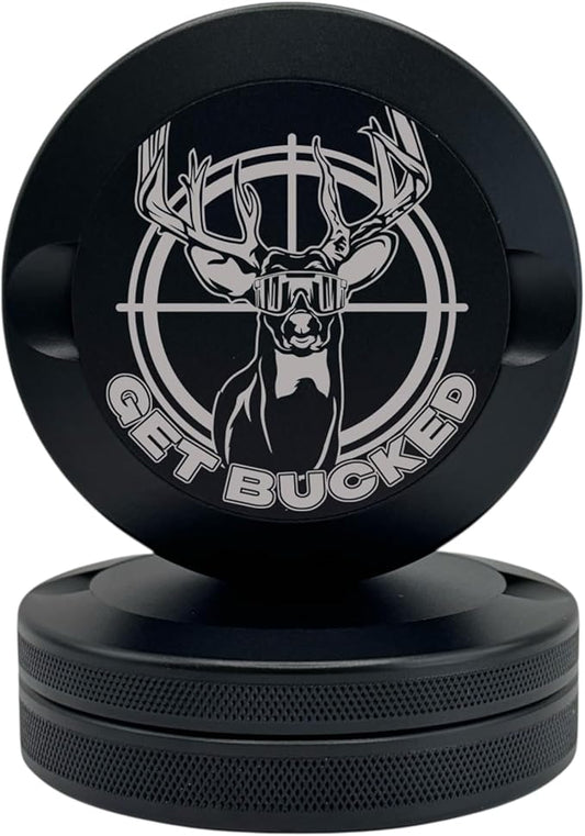 Get Bucked | Metal Container for Zyn, Premium Aluminum Can & Rugged Pouch Holder | Extra Capacity, Knurled Grip & Used Pouch Storage | EDC (Black)