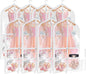 Univivi Clear PVC Dance Costume Garment Bag 40 Inch Hanging Garment Bag for Dance for Kids, with 4 Medium Clear Zipper Pockets and 1 Large Back Zippered Pocket (8 Pack)