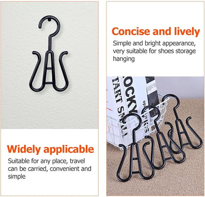 SEWACC 10-pcs Black Plastic Shoe Hanging Organizer Hooks Slipper Drying Rack Closet Boot Hangers for Home Dorm Storage